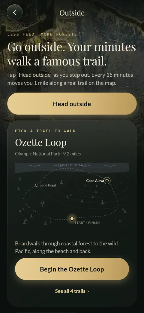 Outside: Head outside, with the Ozette Loop trail map.